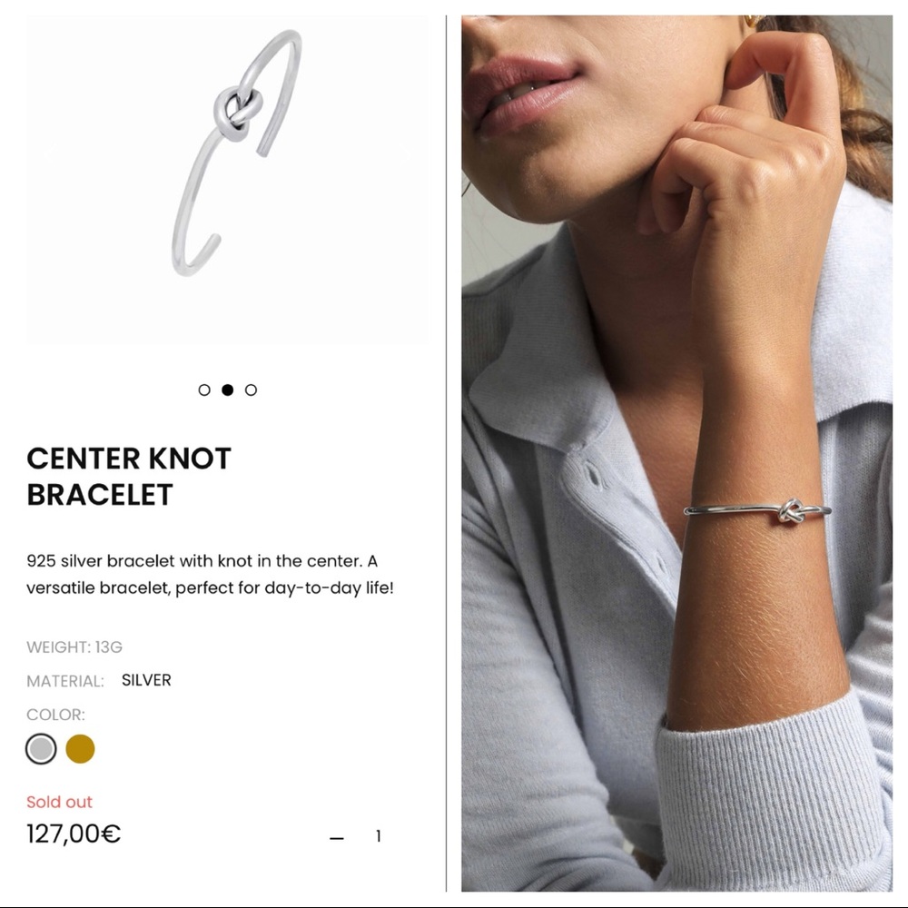 HLC 925 silver knot bracelet